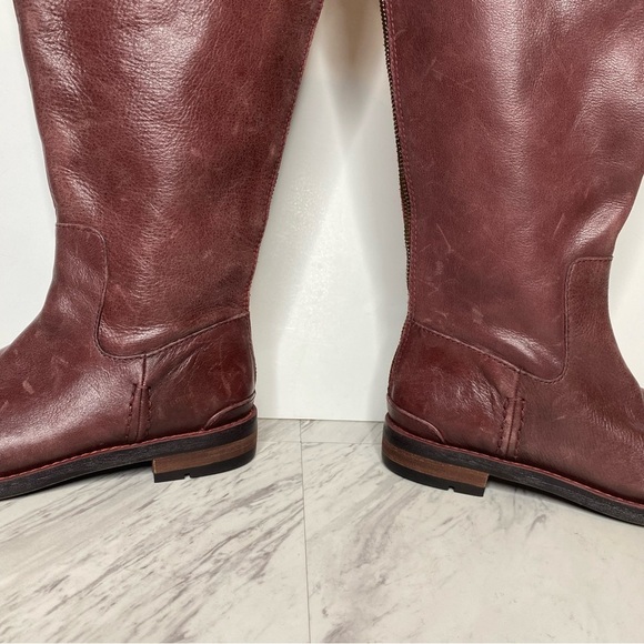 Franco Sarto Meyer Wide Calf Maroon Leather Tall Riding Boot 6 1/2 M - Picture 9 of 15